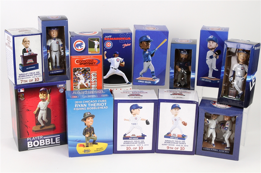 2010s Chicago Cubs MIB Bobblehead Collection - Lot of 18 w/ & More
