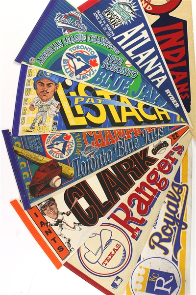 1980s-90s Baseball Full Size Pennant Collection - Lot of 50