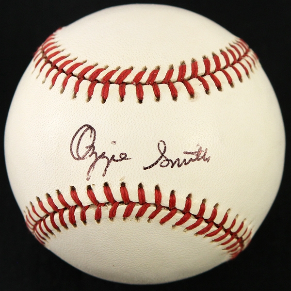 1980s Ozzie Smith St. Louis Cardinals Signed Baseball (JSA)