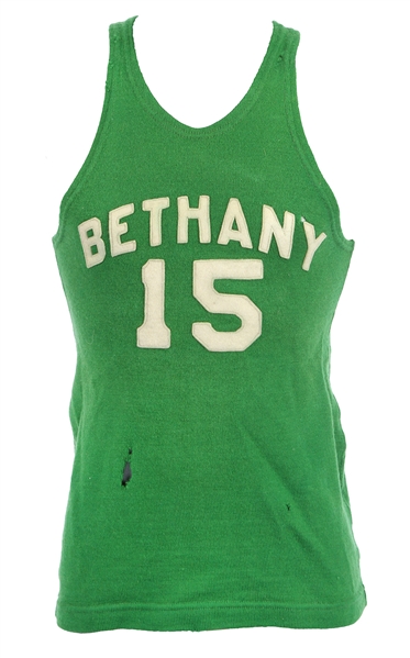 1920s Bethany #15 Game Worn Sand Knit Basketball Jersey (MEARS LOA)
