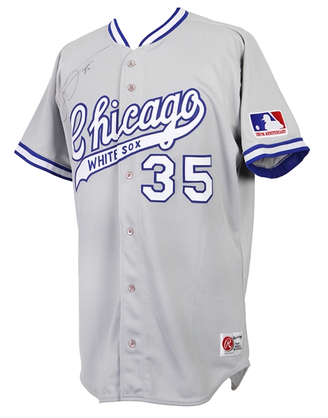 1999 (July 19) Frank Thomas Chicago White Sox Signed 1969 Throwback Jersey (MEARS LOA/JSA)