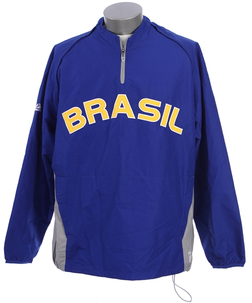 2013 Barry Larkin Brasil World Baseball Classic Warm Up Jacket (MEARS LOA)