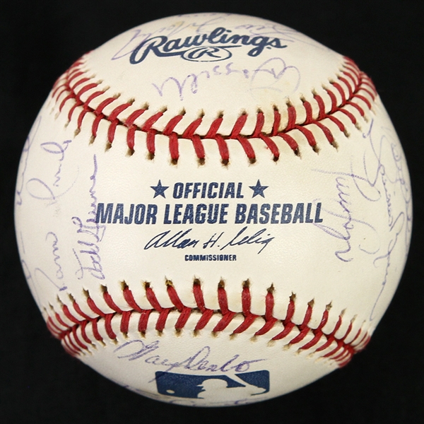 2001 New York Yankees Team Signed OML Selig Baseball w/ 28 Signatures Including Derek Jeter, Mariano Rivera, Joe Torre & More (JSA)