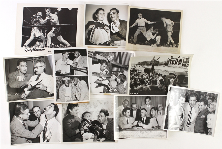 1950s Rocky Marciano Heavy Weight Champion Original Boxing Photo Lot (Lot of 10)