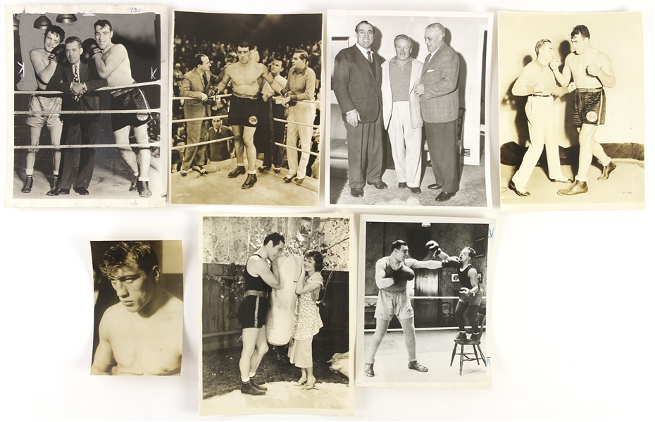 1940s Primo Canero Heavy Weight Champion Original Boxing Photo (Lot of 7)