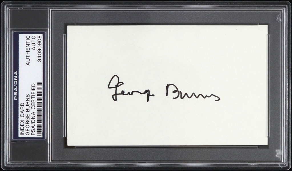 1930s-1990s George Burns "Oh, God!" Autographed 3"x 5" Index Card (PSA/DNA Slabbed)