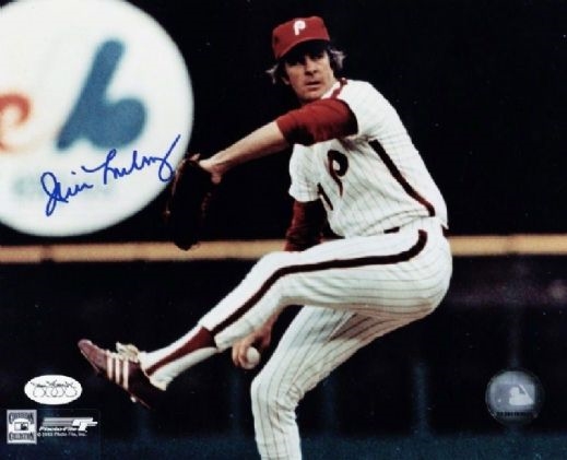 1973-79 Jim Lonborg Philadelphia Phillies Autographed 8x10 Color Photo *JSA*