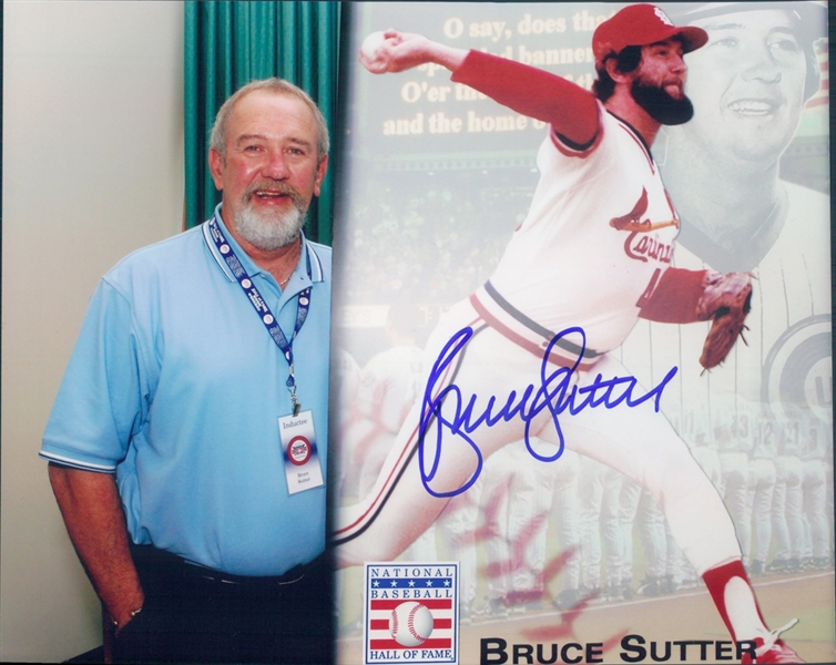 2006 Bruce Sutter St. Louis Cardinals Autographed Colored 8x10 Photo (JSA)