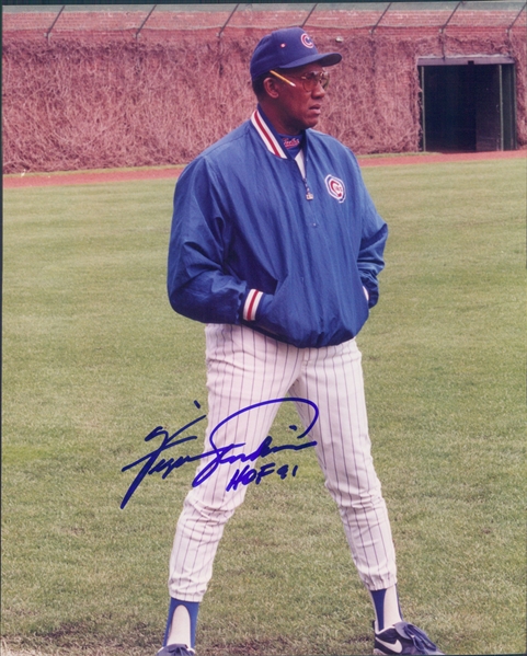 1995-1996 Fergie Jenkins Chicago Cubs Pitching Coach Autographed Color 8"x10" Photo (JSA)