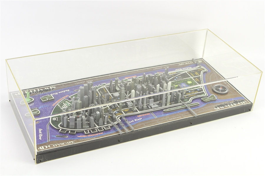 1990s New York City 4D Cityscape Jigsaw Store Display Puzzle Featuring the Twin Towers