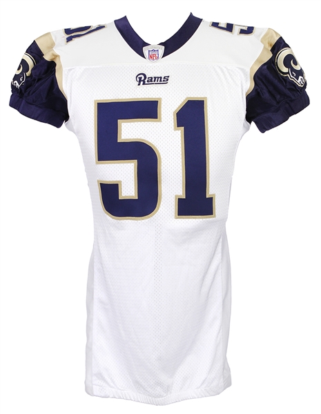 2007 Will Witherspoon St. Louis Rams Game Worn Road Jersey (MEARS LOA)