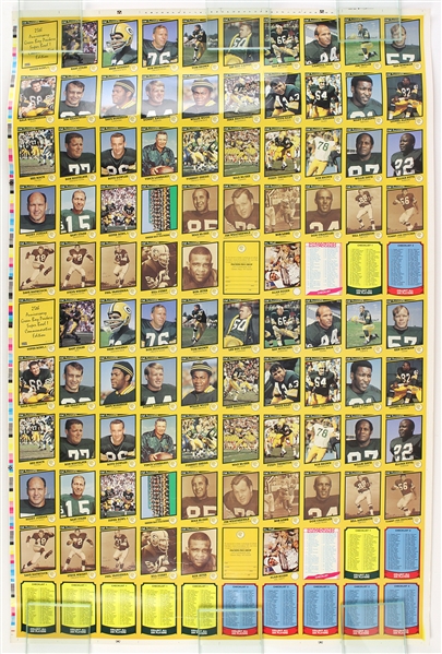 1990 Green Bay Packers 25th Anniversary Pacific Trading Cards Uncut Sheet