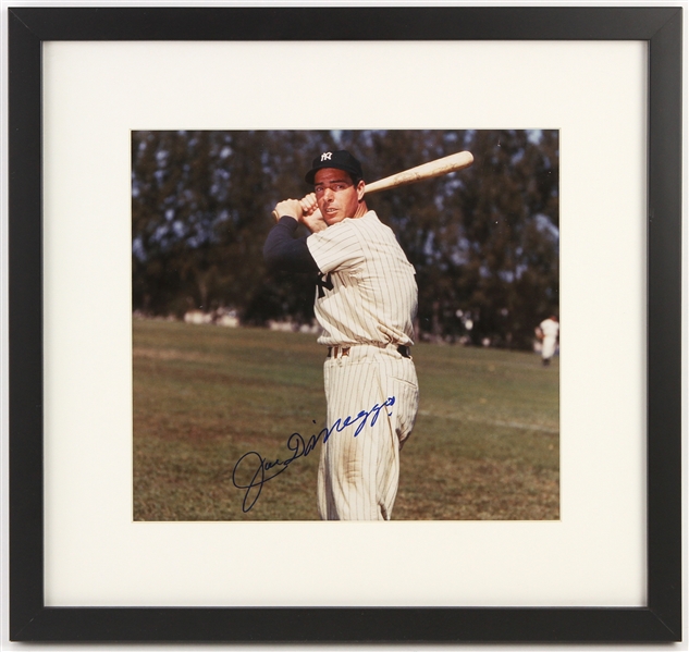 1990s Joe DiMaggio New York Yankees Signed 15" x 15" Framed Photo (JSA)