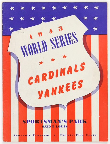 1943 St. Louis Cardinals New York Yankees Sportsman Park Unscored World Series Program
