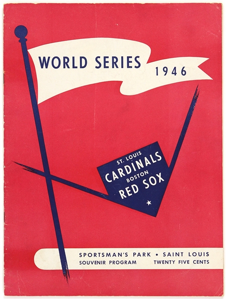 1946 St. Louis Cardinals Boston Red Sox Sportsman Park Unscored World Series Program