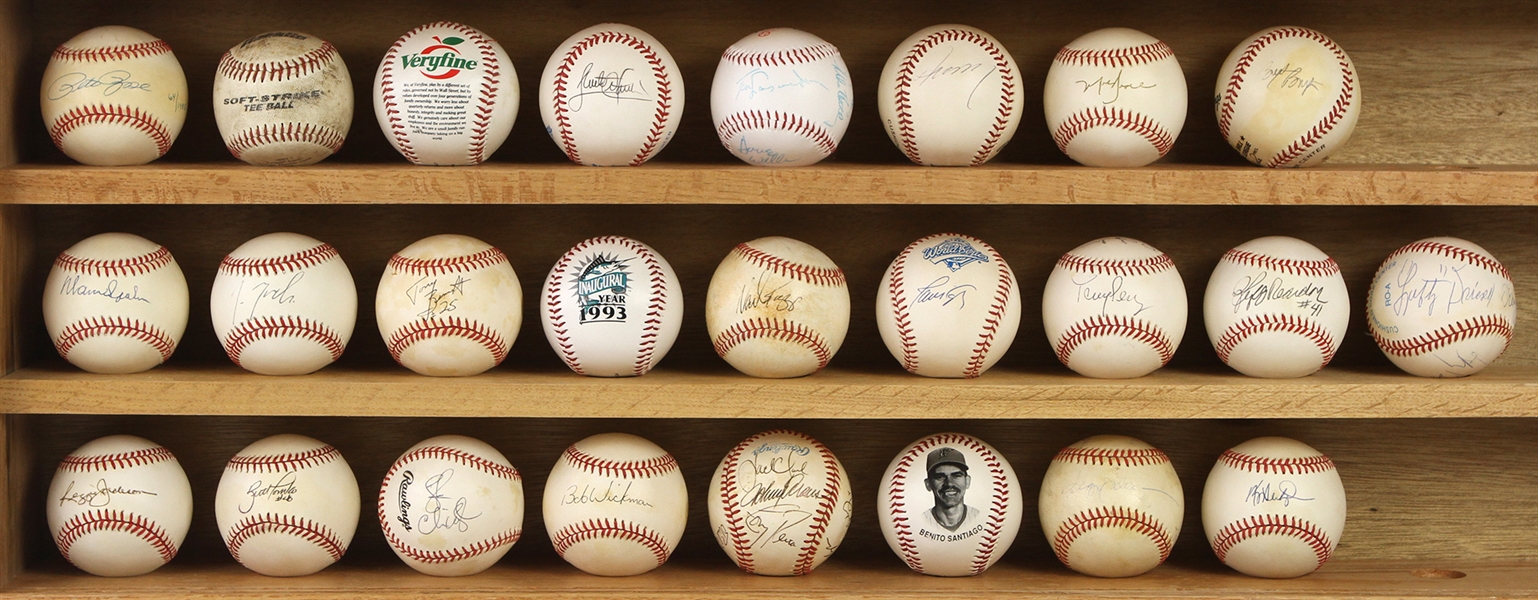1980s-90s Signed Baseball Collection - Lot of 21 w/ Reggie Jackson, Pete Rose, Warren Spahn, Wade Boggs & More (JSA)