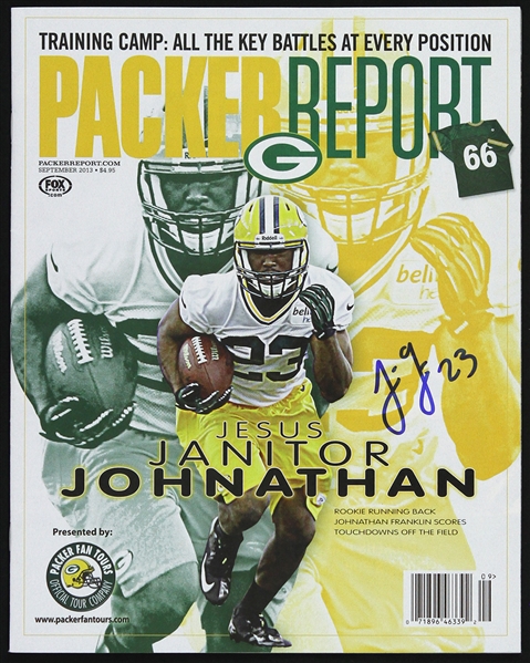 2013 Johnathan Franklin Green Bay Packers Signed Packer Report (JSA)