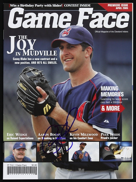 2005 Casey Blake Cleveland Indians Signed Game Face Magazine (JSA)