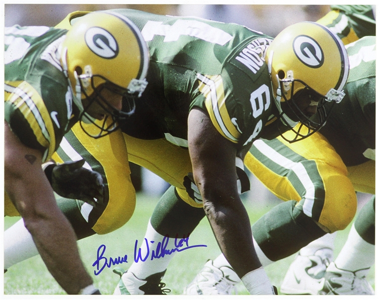 1996-1997 Bruce Wilkerson Green Bay Packers Signed 11"x 14" Photo (JSA)