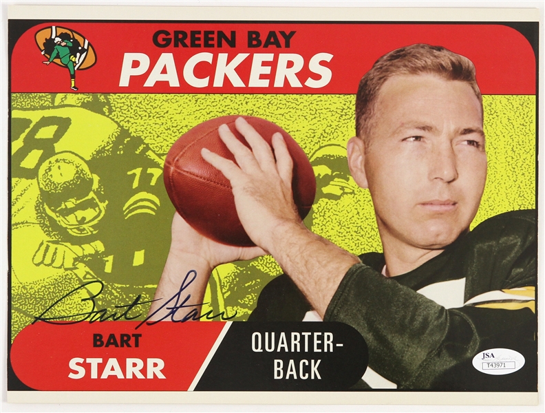 1968 Bart Starr Green Bay Packers Signed Topps Jumbo Trading Card (*JSA*/Topps COA)