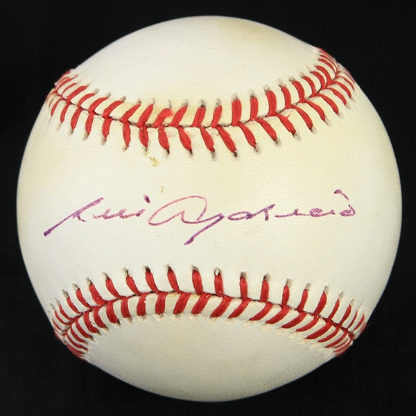 1993-94 Luis Aparicio Chicago White Sox Signed OAL Brown Baseball (JSA)