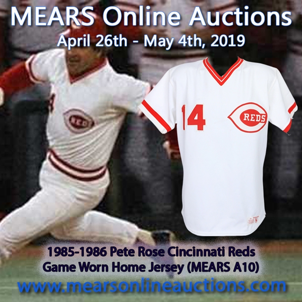 1985-86 Spectacular Pete Rose Cincinnati Reds Signed Game Worn Home Jersey (MEARS A10 / JSA)