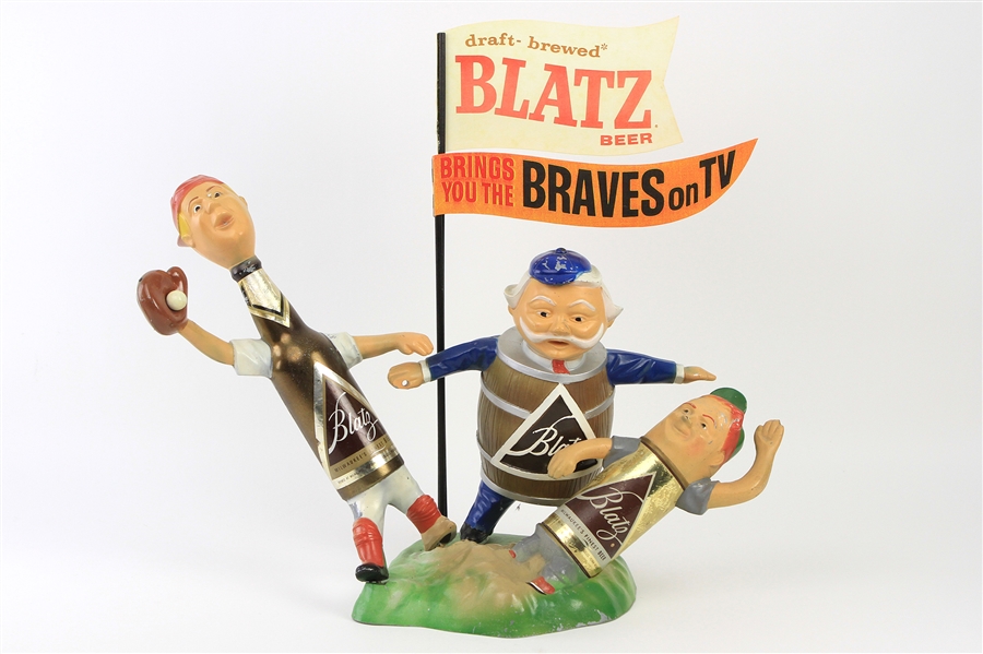 1953-65 Milwaukee Braves Blatz Beer "Brings You The Braves on TV" Advertising Display