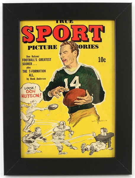 1944 Don Hutson Green Bay Packers 9" x 12" Framed True Sport Picture Stories