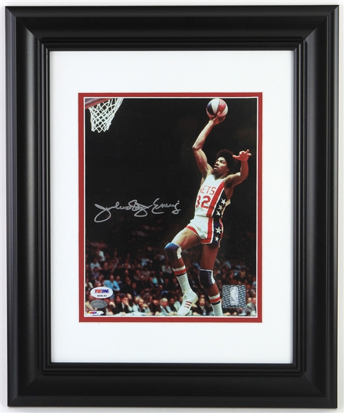 2010 Julius "Dr. J" Erving New York Nets Signed 14.5" x 17.5" Framed Photo (PSA/DNA)