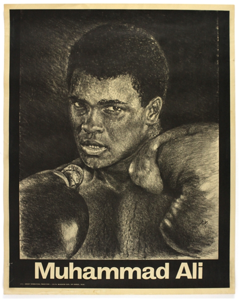 1971 Muhammad Ali 23"x 29" Mosley International Productions Lithograph 