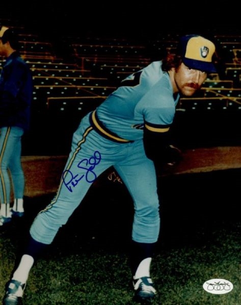 1982-85 Pete Ladd Milwaukee Brewers Autographed 8x10 Color Photo *JSA*