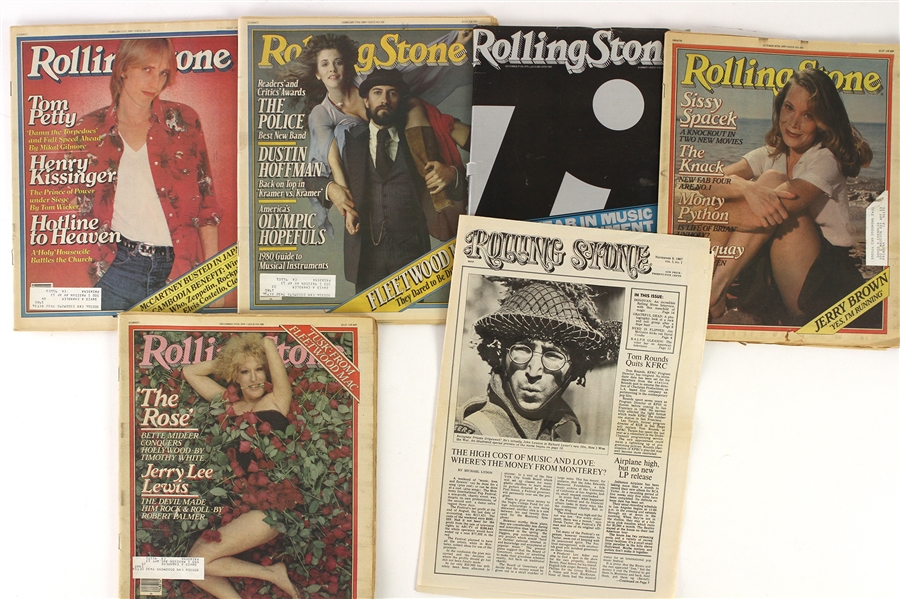 1979-87 Rolling Stone Magazine Collection - Lot of 74 w/ John Lennon First Issue Reprint, Years in Review, Special Issues & More