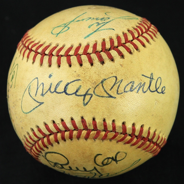 1988 Multi Signed ONL Feeney Baseball w/ 8 Signatures Including Mickey Mantle, Greg Maddux, Don Zimmer & More (JSA)
