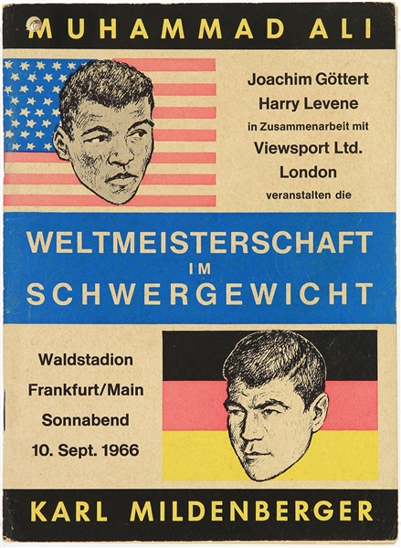1966 (September 10) Muhammad Ali Karl Mildenberger German Language Heavyweight Title Fight Program