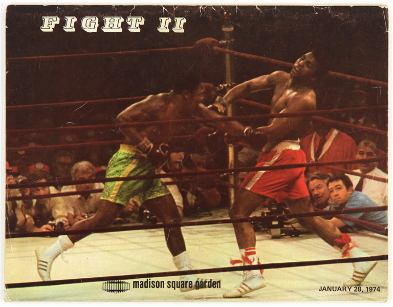 1974 (January 28) Muhammad Ali Joe Frazier II Madison Square Garden Heavyweight Title Fight Program