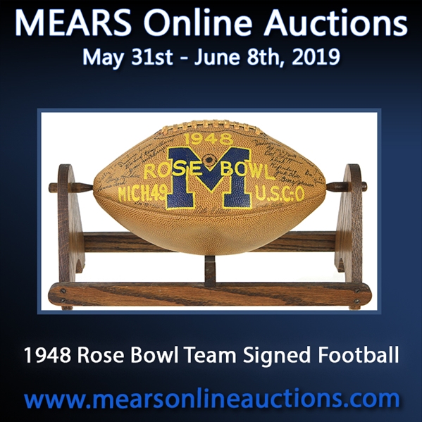1948 Michigan Wolverines Team Signed Rawlings Rose Bowl Painted Football (JSA Full Letter)