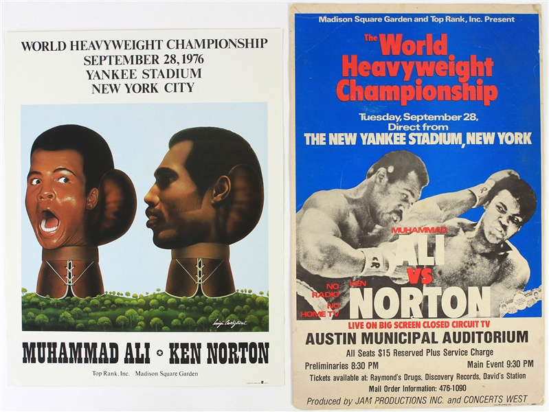 1976 (September 28) Muhammad Ali Ken Norton Heavyweight Title Fight Broadsides - Lot of 2