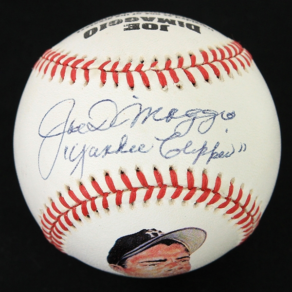1990s Joe DiMaggio New York Yankees Signed Yankee Clipper Illustrated Baseball (JSA/Yankee Clipper)