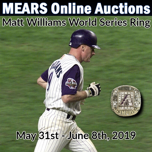 2001 Matt Williams Arizona Diamondbacks World Series Ring (MEARS LOA)