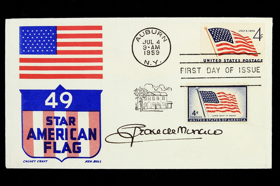 1959 Grace de Monaco Signed 49 Star American Flag First Day of Issue Envelope (JSA)