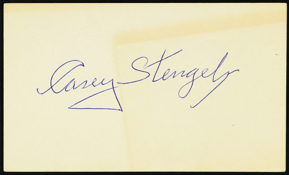 1950s Casey Stengel New York Yankees Signed 3" x 5" Index Card (JSA)