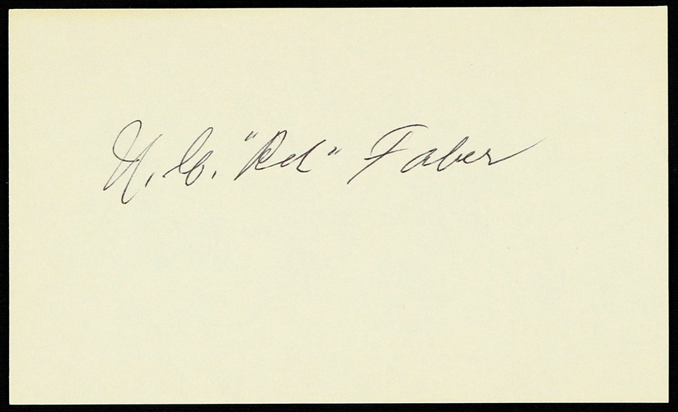 1950s Red Faber Chicago White Sox Signed 3" x 5" Index Card (JSA)