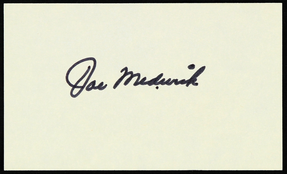 1950s Joe Medwick St. Louis Cardinals Signed 3" x 5" Index Card (JSA)