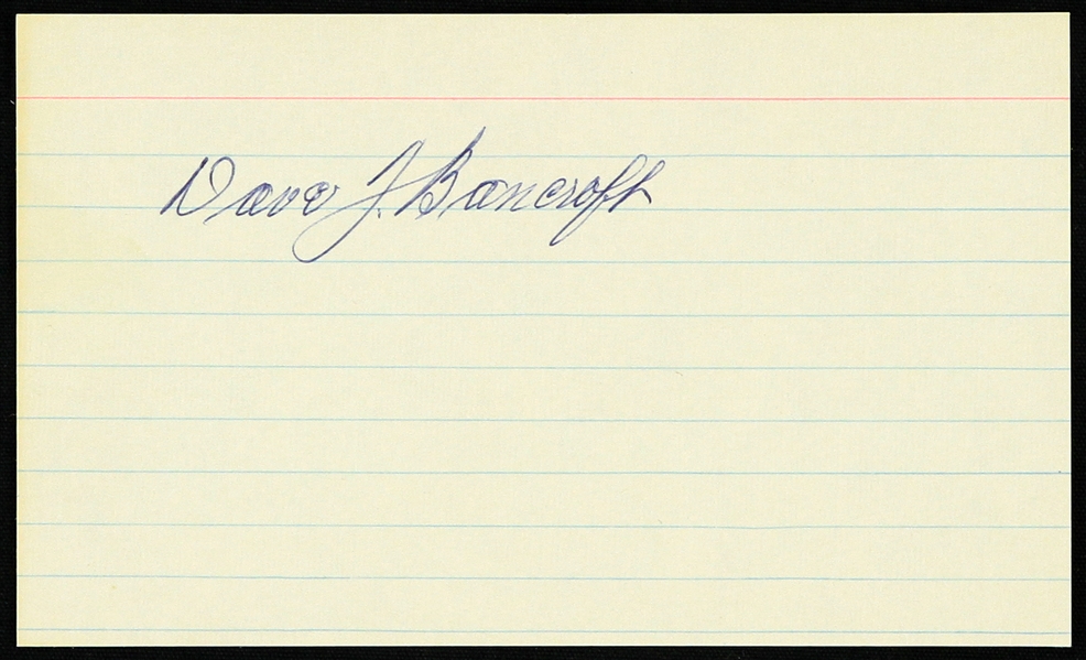 1950s Dave Bancroft New York Giants Signed 3" x 5" Index Card (JSA)