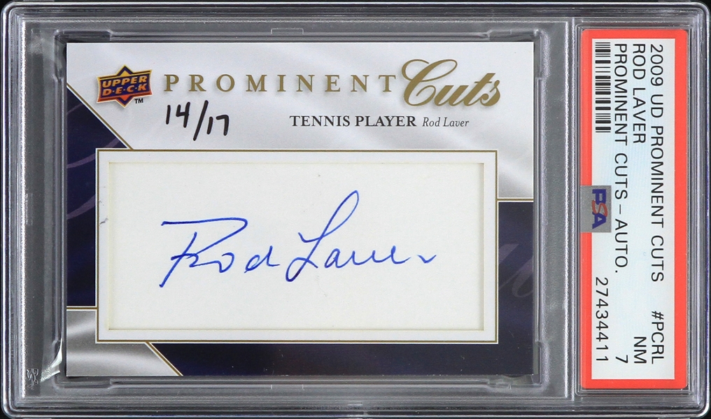 2009 Rod Laver Signed Upper Deck Prominent Cuts Trading Card (PSA Slabbed NM 7) 14/17