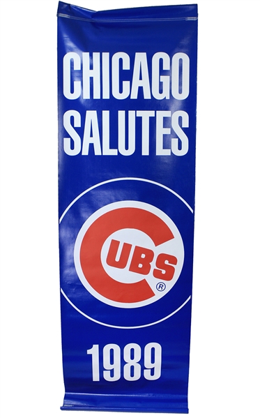 1989 Chicago Cubs 30" x 99" "Chicago Salutes" Vinyl Banner (MEARS LOA)