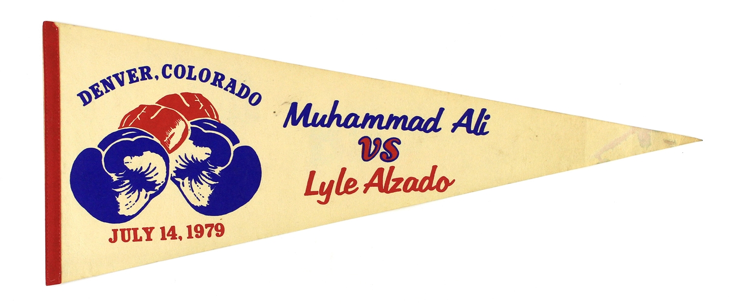 1979 (July 14) Muhammad Ali Lyle Alzado 29" Exhibition Bout Pennant