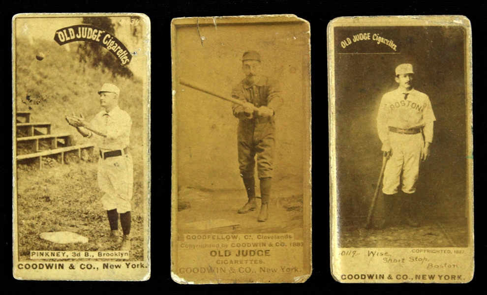 1887-89 George Pinkney Sam Wise Mike Goodfellow Old Judge N172 Trading Cards - Lot of 3