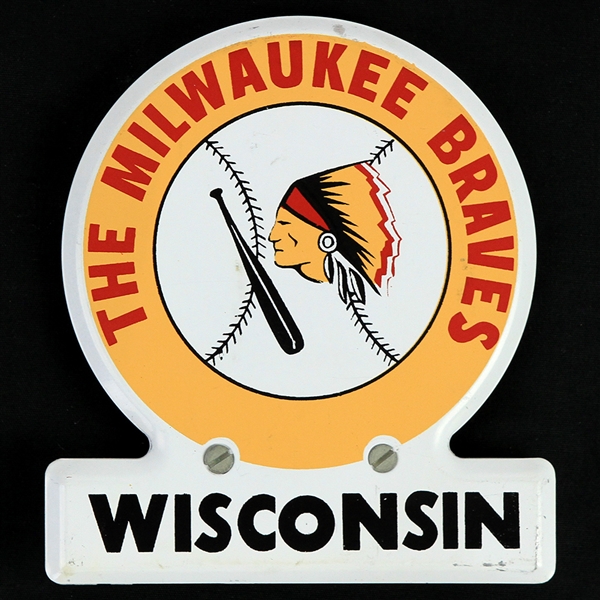 1950s Milwaukee Braves License Plate Holder