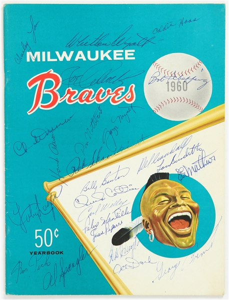 1960 Milwaukee Braves Multi-Signed Yearbook (JSA)
